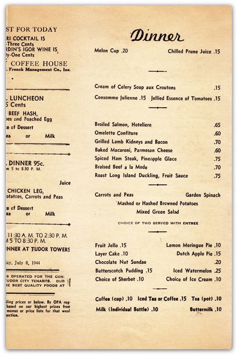 tudor city tavern menu.